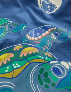 Boden Tops & T-Shirts-T-shirt phosphorescent Tortues bleu marine authentique