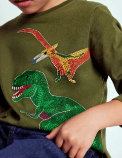 Boden Tops & T-Shirts-T-shirt phosphorescent à super surpiqûres Dino mousse hivernale