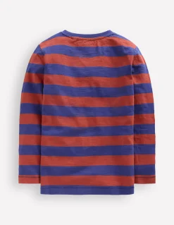 Boden Tops & T-Shirts-T-shirt pour tous les jours à manches longues Bleu tribord/marron châtaigne