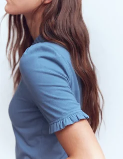 Boden Tops & T-Shirts-T-shirt volanté ultra-doux Bleu capitaine