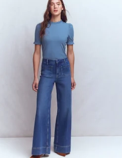 Boden Tops & T-Shirts-T-shirt volanté ultra-doux Bleu capitaine