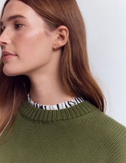 Boden Tops & T-Shirts-T-shirt volanté ultra-doux Ivoire, rayé bleu marine