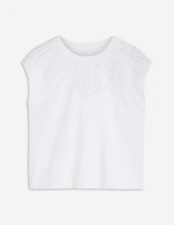 Boden Tops & T-Shirts-T-shirt Willow à broderie anglaise Blanc brillant
