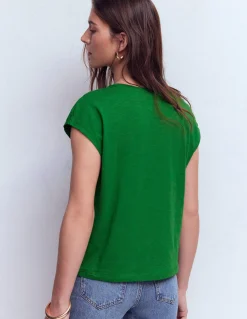 Boden Tops & T-Shirts-T-shirt Willow à broderie anglaise Vert frais