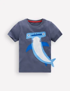 Boden Tops & T-Shirts-T-shirt zippé à appliqué Requin-marteau bleu robot