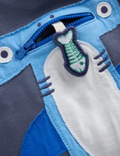 Boden Tops & T-Shirts-T-shirt zippé à appliqué Requin-marteau bleu robot