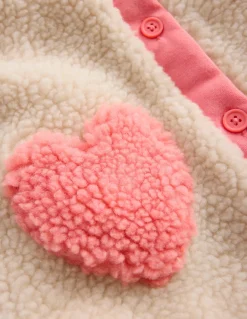 Boden Manteaux & Vestes-Veste à col en borg fille Neutre/cœur rose