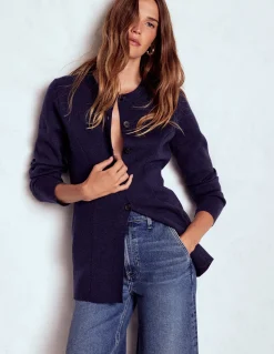 Boden Tenues De Travail|Pulls & Gilets-Veste ajustée Joanna en maille Bleu marine