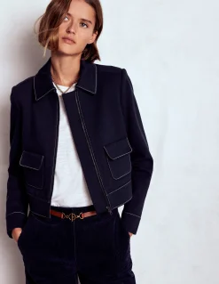 Boden Tenues De Travail|Manteaux & Vestes-Veste avec poches plaquées zippées Bleu marine