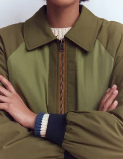 Boden Manteaux & Vestes-Veste bomber à détails en borg Vert des bois