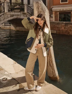 Boden Manteaux & Vestes-Veste bomber à détails en borg Vert des bois