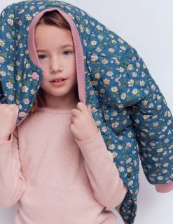 Boden Manteaux & Vestes-Veste bomber fun Motif floral bleu borg