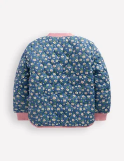 Boden Manteaux & Vestes-Veste bomber fun Motif floral bleu borg