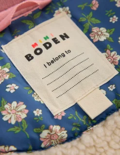 Boden Manteaux & Vestes-Veste bomber fun Motif floral bleu borg