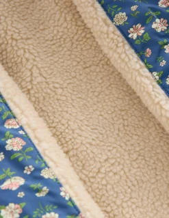 Boden Manteaux & Vestes-Veste bomber fun Motif floral bleu borg