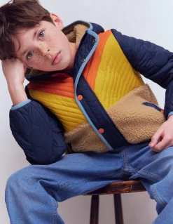 Boden Manteaux & Vestes-Veste en borg à chevrons Multi orange