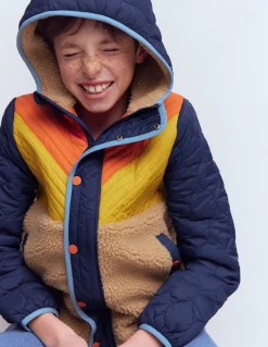 Boden Manteaux & Vestes-Veste en borg à chevrons Multi orange