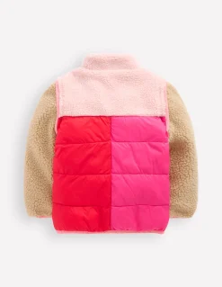 Boden Manteaux & Vestes-Veste 2-en-1 en borg mélangé Colourblock borg rose