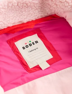 Boden Manteaux & Vestes-Veste 2-en-1 en borg mélangé Colourblock borg rose