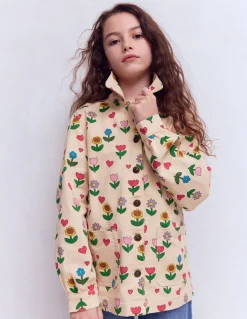 Boden Manteaux & Vestes|Ensembles Assortis-Veste en jean Motif Sunflower Garden ivoire