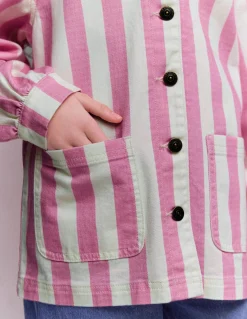 Boden Manteaux & Vestes|Ensembles Assortis-Veste en jean Rayé rose