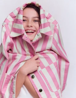 Boden Manteaux & Vestes|Ensembles Assortis-Veste en jean Rayé rose