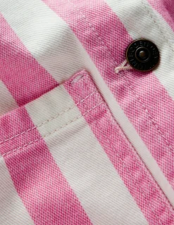 Boden Manteaux & Vestes|Ensembles Assortis-Veste en jean Rayé rose