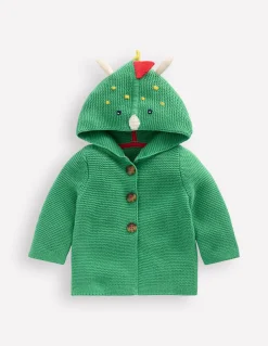 Boden Pulls & Gilets-Veste fantaisie en maille de coton Dinosaure vert aloé vera