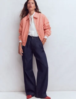 Boden Manteaux & Vestes-Veste Harrington décontractée Rayé tramway rouge