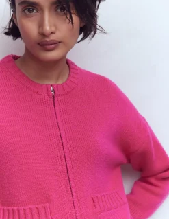 Boden Pulls & Gilets-Veste Maya zippée Rose flamboyant