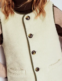 Boden Manteaux & Vestes-Veste sans manches Clerkenwell réversible Vert forêt, borg couleur naturelle