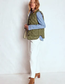 Boden Manteaux & Vestes-Veste sans manches Clerkenwell réversible Vert forêt, borg couleur naturelle