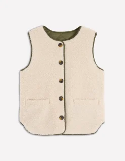 Boden Manteaux & Vestes-Veste sans manches Clerkenwell réversible Vert forêt, borg couleur naturelle