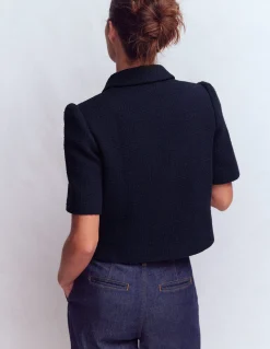 Boden Tenues De Travail|Manteaux & Vestes-Veste texturée à manches courtes Bleu marine