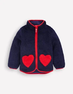 Boden Manteaux & Vestes-Veste zippée Eden en borg Borg à appliqué céleste